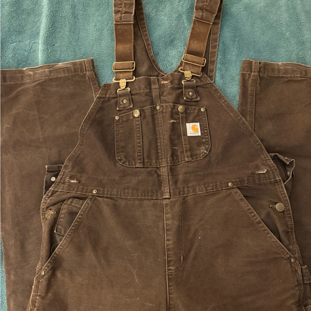 Carhartt Dark Brown Bib Overalls